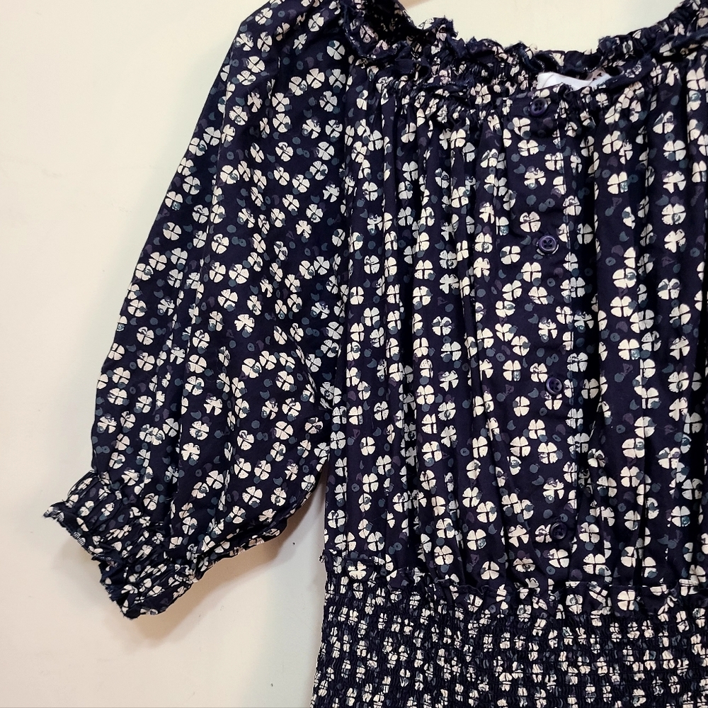 Apiece Apart Brijette Midi Dress In Wheels Navy Organic Cotton Size XS - Picture 5 of 6